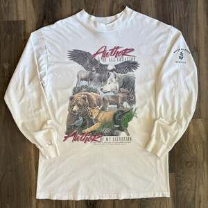Vintage Jesus T-Shirt Men's Size L Author Of All Creation 1990s White